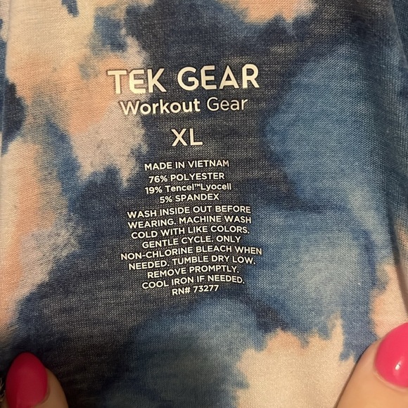 Tek Gear Blue & Pink Cross Back Workout shirt size XL gender reveal athleisure - Picture 6 of 6